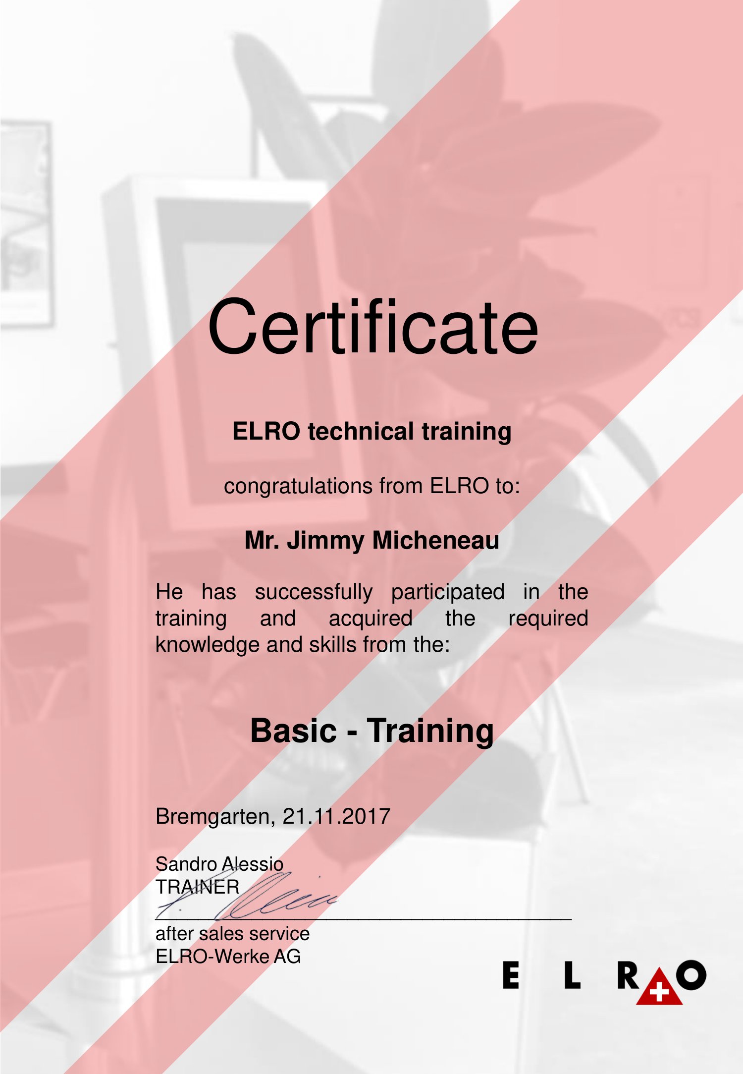 Certificate_Jimmy Micheneau